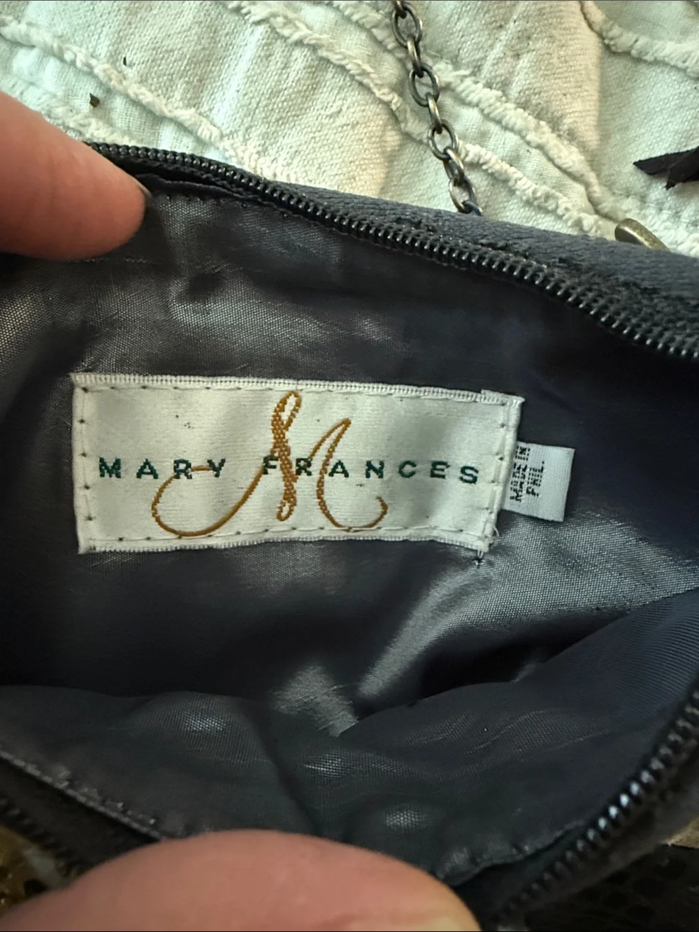 Mary Frances Teal, Yellow & Olive Floral Zebra Crossbody Bag